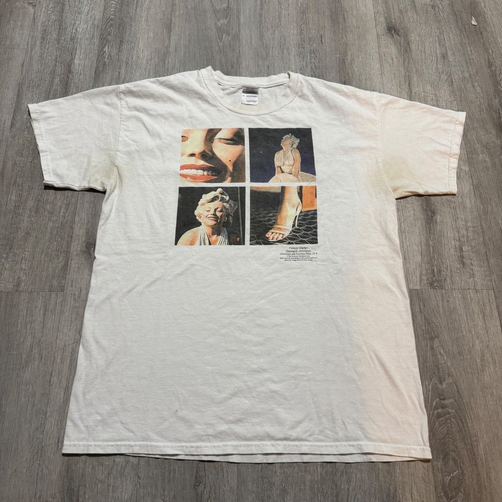 Vintage Marilyn Monroe Graphic T-Shirt White Large Art picture photos - Picture 1 of 7